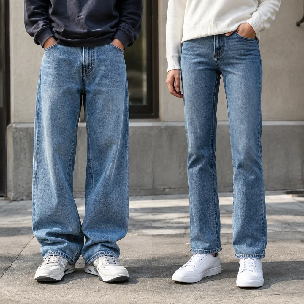 Baggy Jeans vs Straight Jeans With Sneakers: Fit Guide