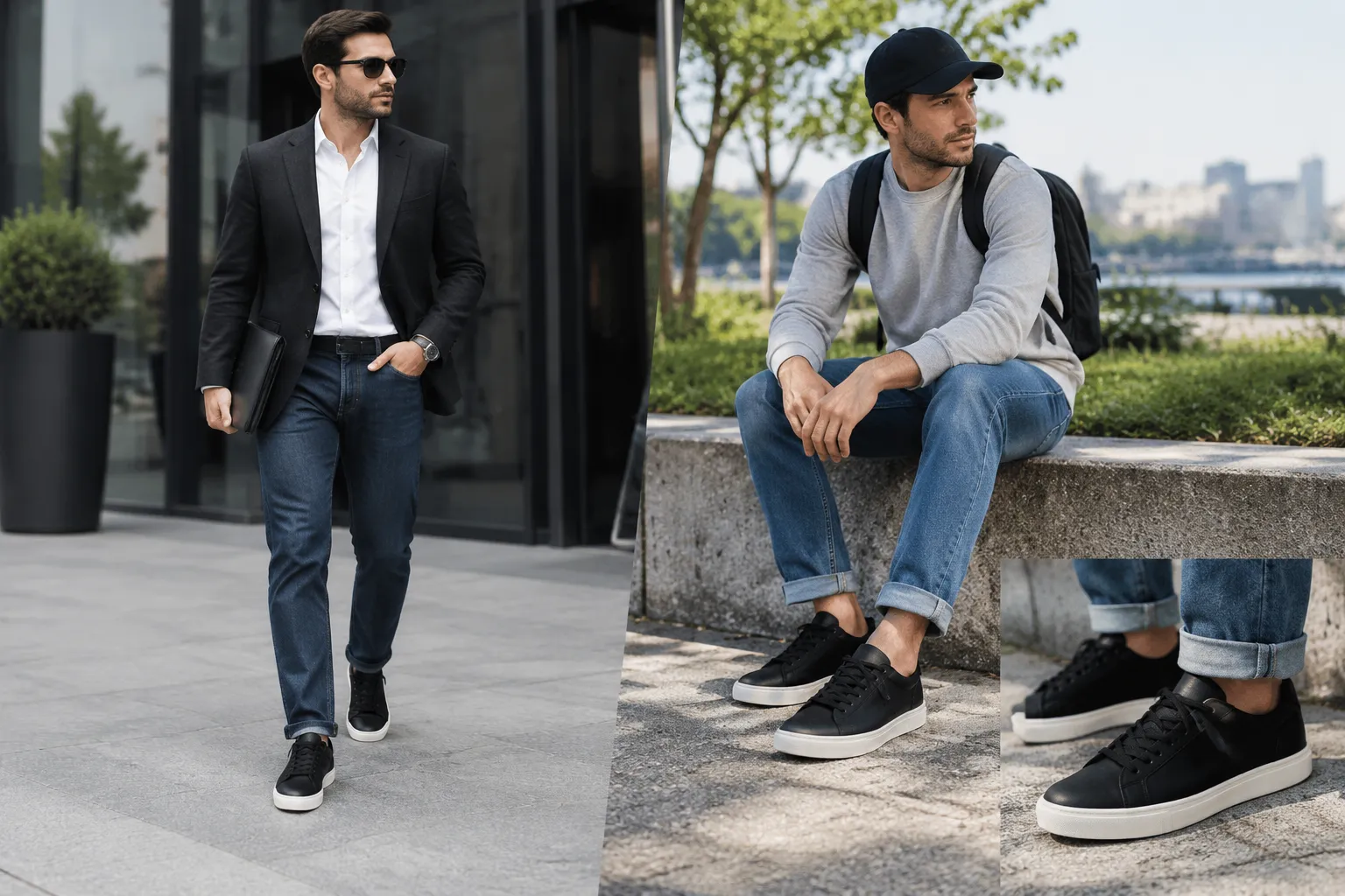 How to Style Black Sneakers With Jeans for Class and Weekends