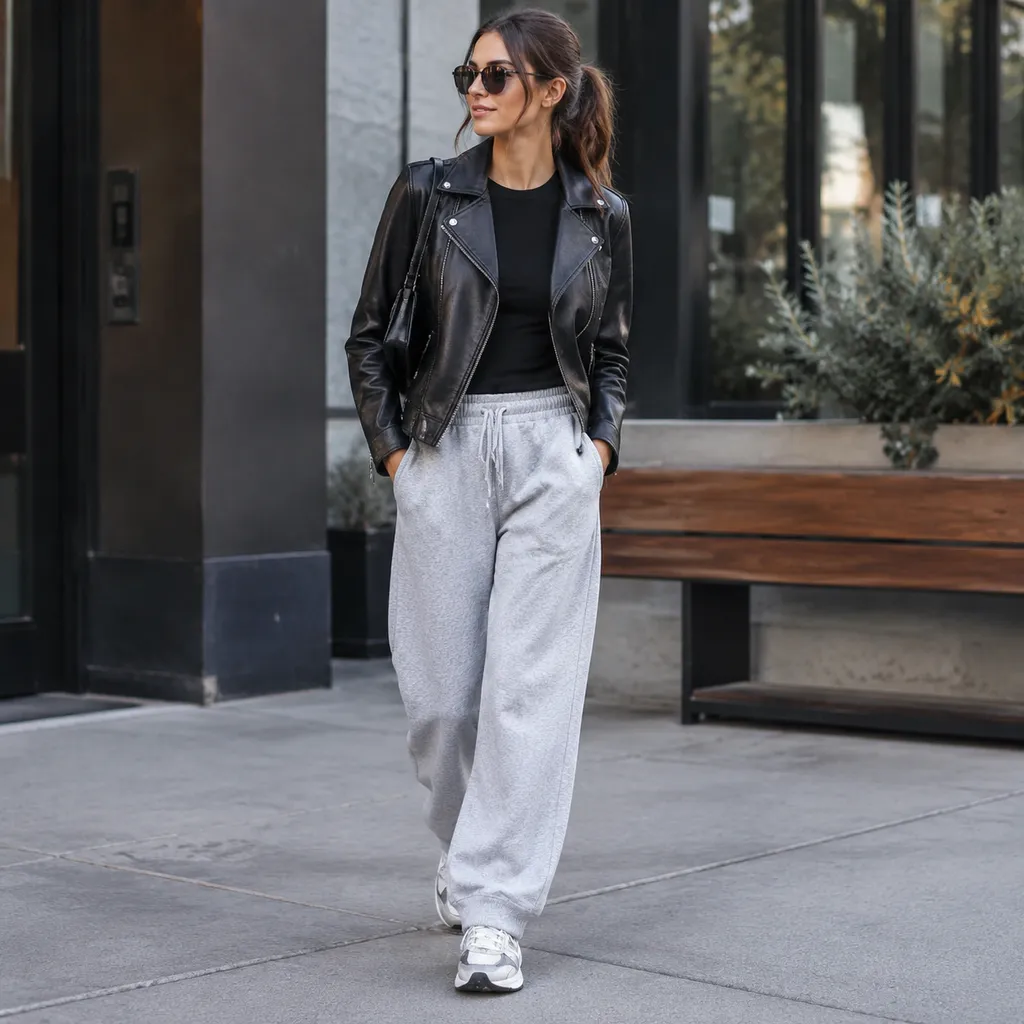 How to Style Leather Jackets With Athletic Pants