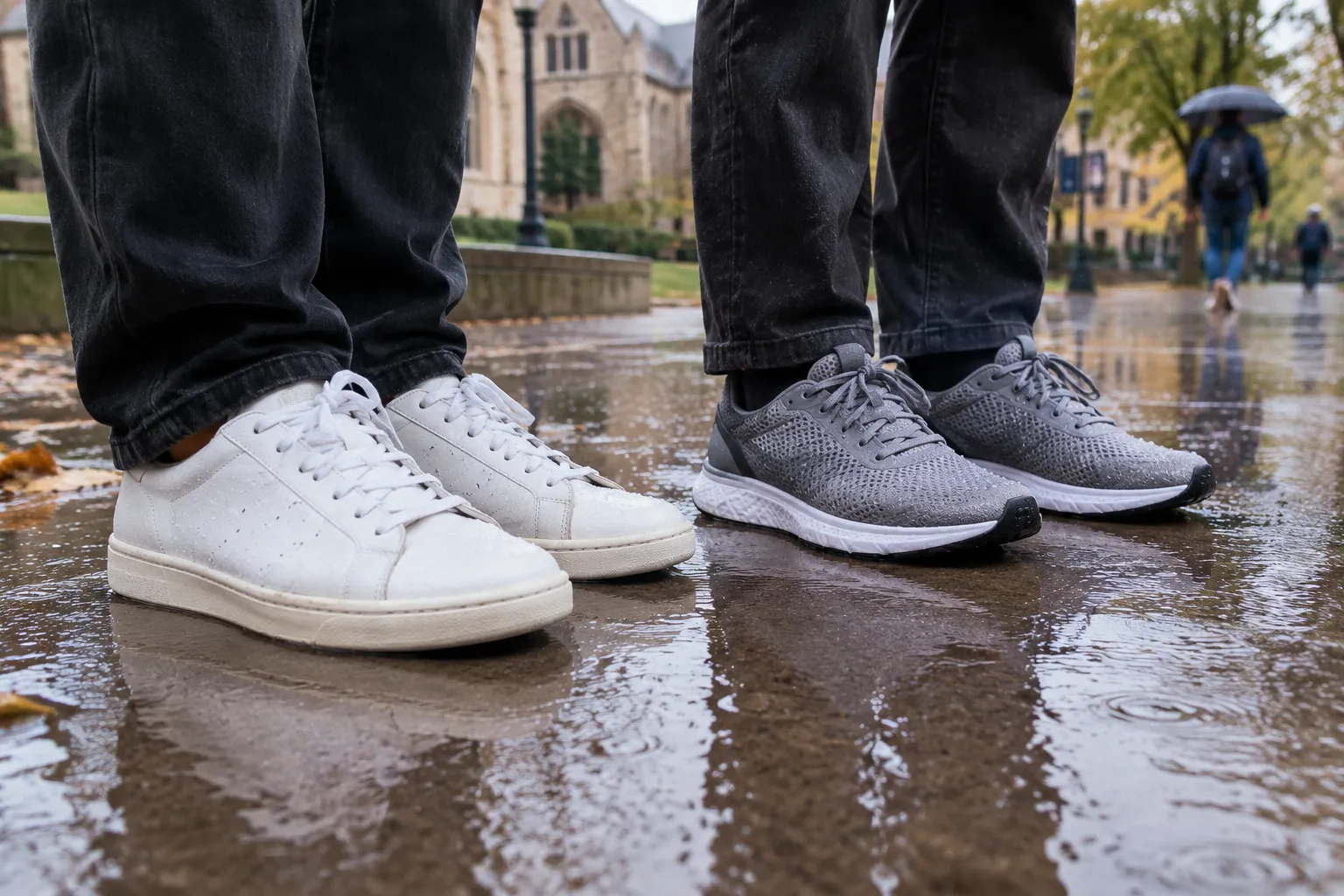 Leather Sneakers vs Mesh: What Works Better on Rainy Campuses